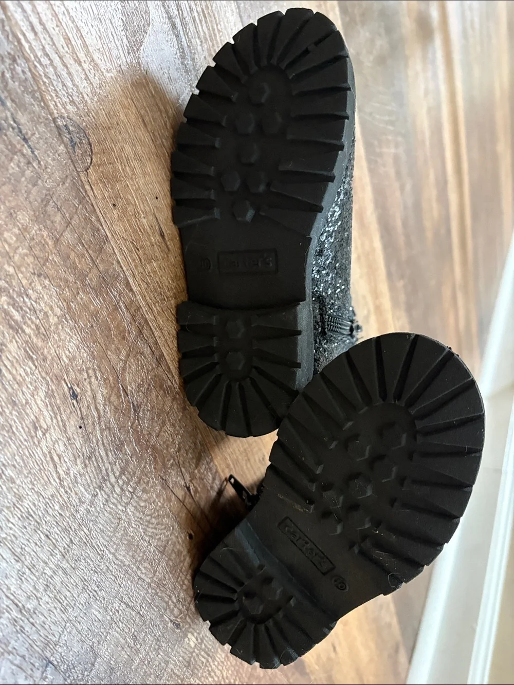 Carter's Black Glitter Ankle Boots for Kids